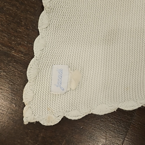 BABY BOY JACADI KNIT LIGHT BLUE SCALLOPED BLANKET $109 - Picture 4 of 5